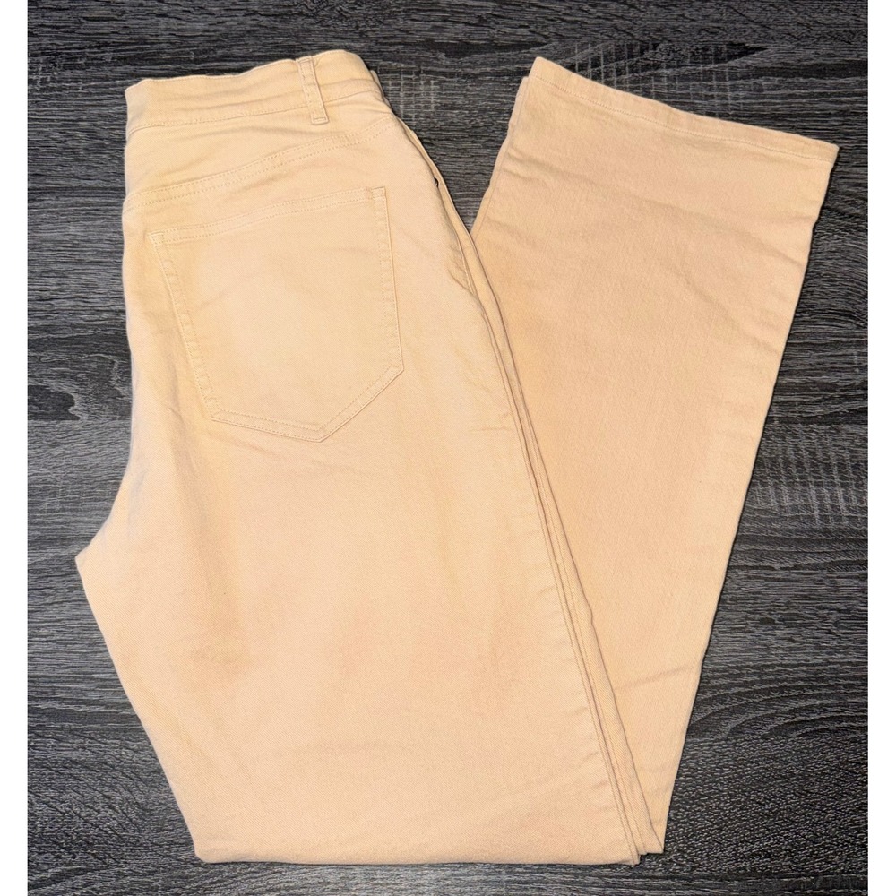 Talbots Petites Stretch Pants Tan Beige Straight Leg Casual Classic Size 4P